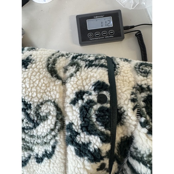 Kith Pinehurst Sherpa Fleece Jacket Men Large White Paisley Snap Bomber Kith Kin - Picture 11 of 12